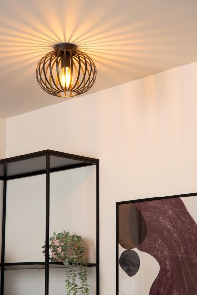 Lucide MANUELA - Flush ceiling light - Ø 25 cm - 1xE27 - Black